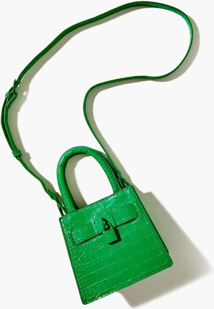 Faux Croc Crossbody Bag