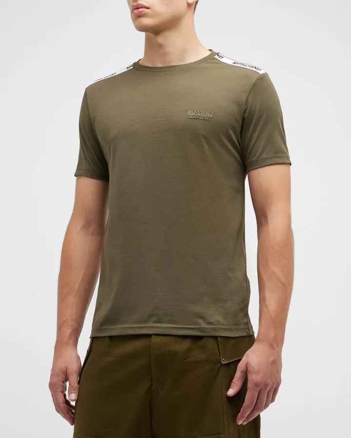Men's Logo-Tape Crew T-Shirt