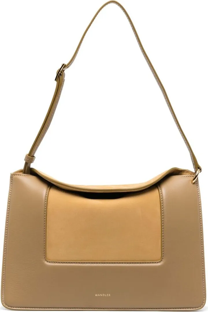 Neutral Penelope Leather Shoulder Bag