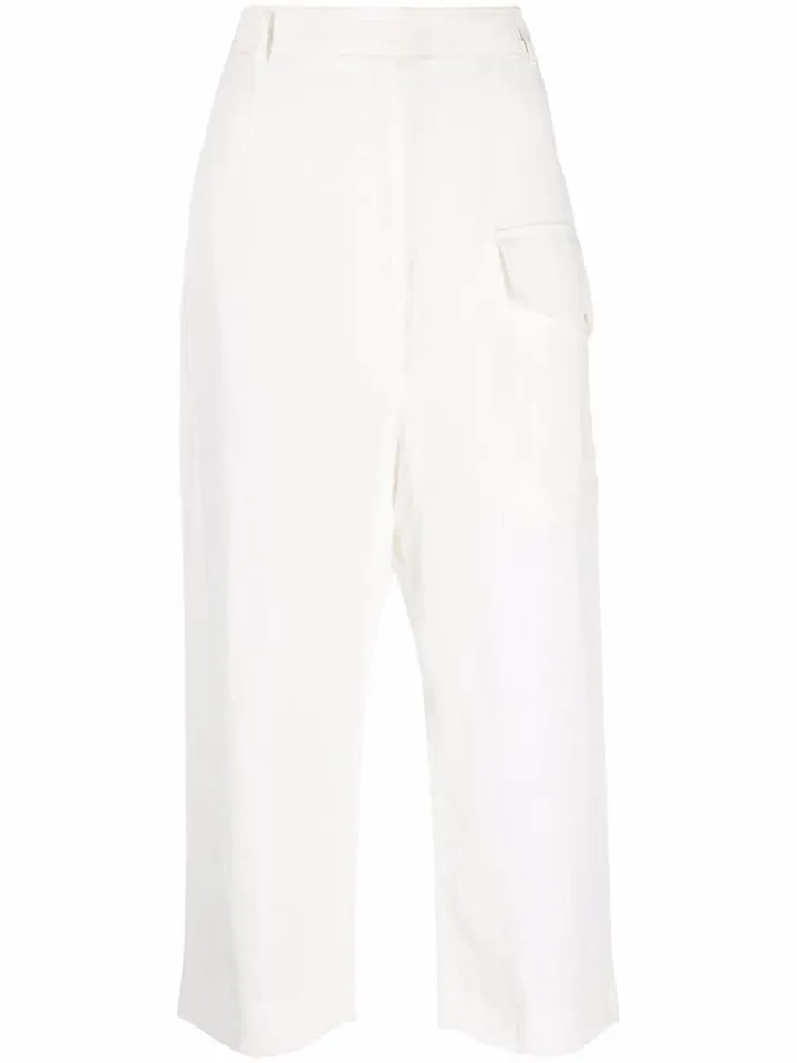 Straight-Leg Cropped Trousers