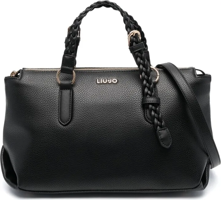 Braided-Handles Shoulder Bag