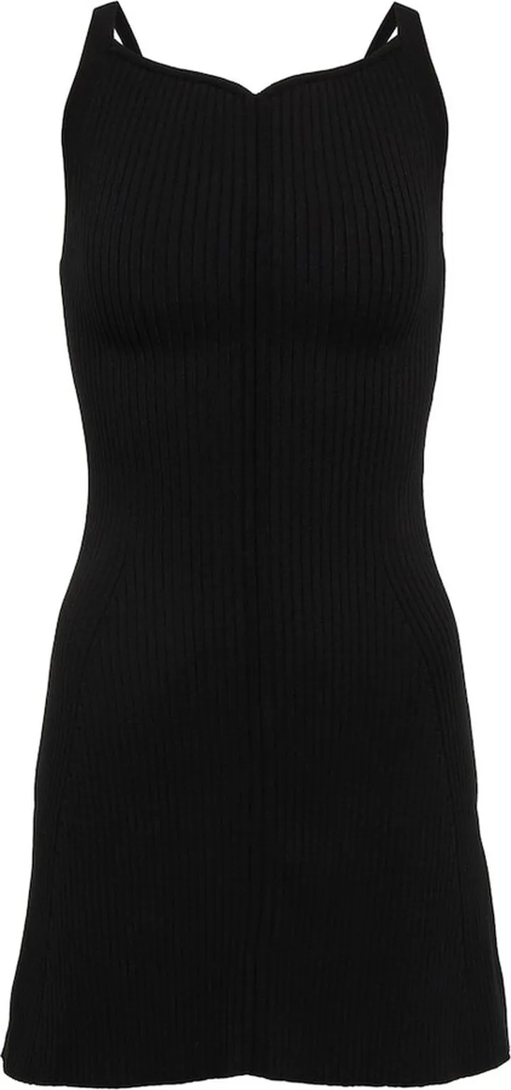 Ribbed-knit mini dress