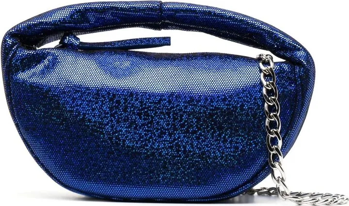 Blue Baby Cush Disco Dot Leather Mini Bag