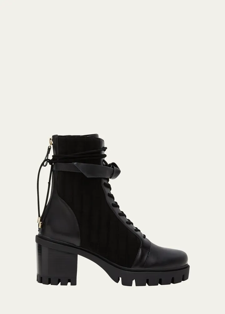 Clarita Quilted Lug-Sole Combat Booties