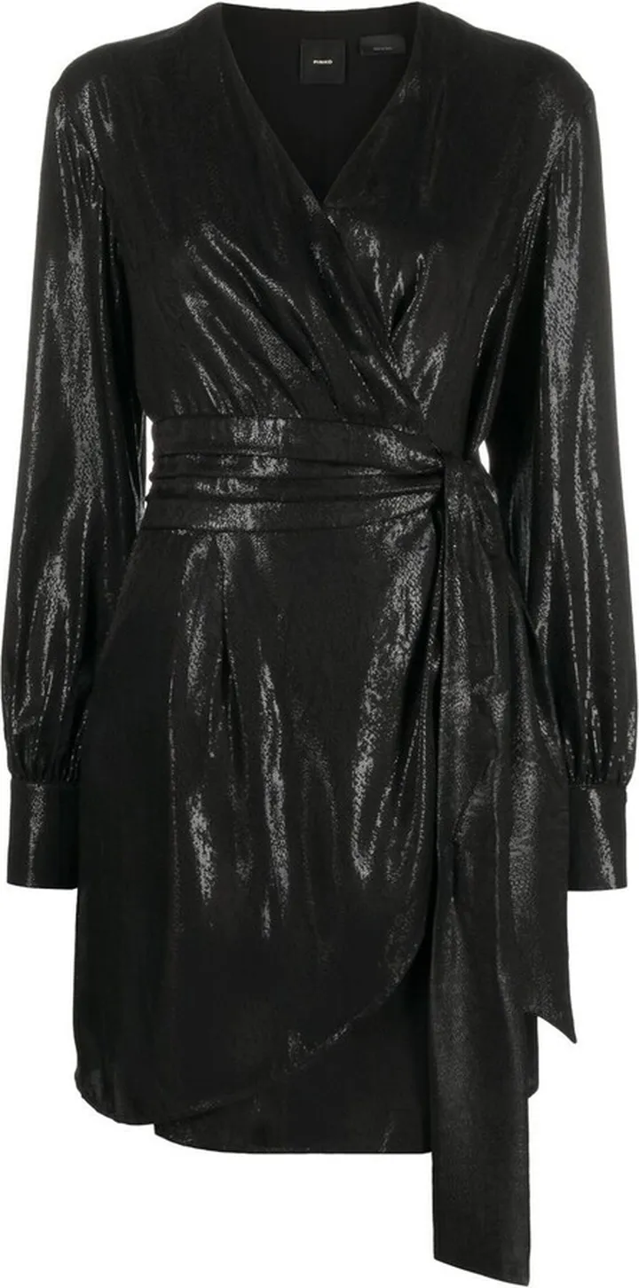 Wrap-Around Satin Mini Dress