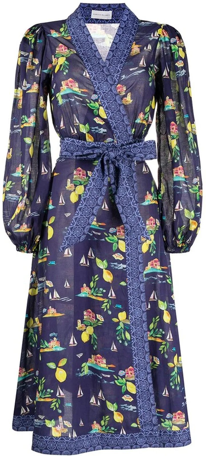Fruit-Print Tie-Fastening Robe
