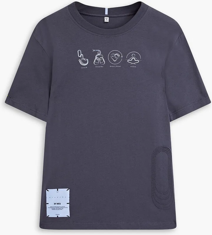 Embossed printed cotton-jersey T-shirt