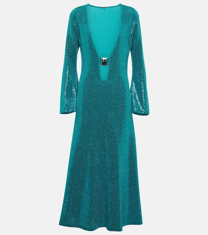 Sequin-embellished midi dress