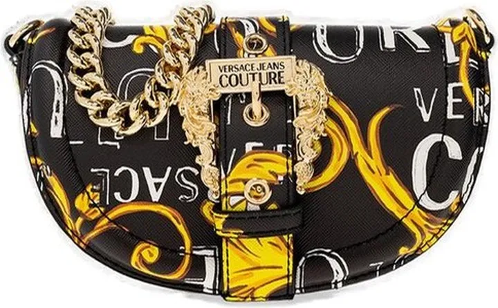Versace Jeans Couture Logo-Printed Chain-Linked Crossbody Bag