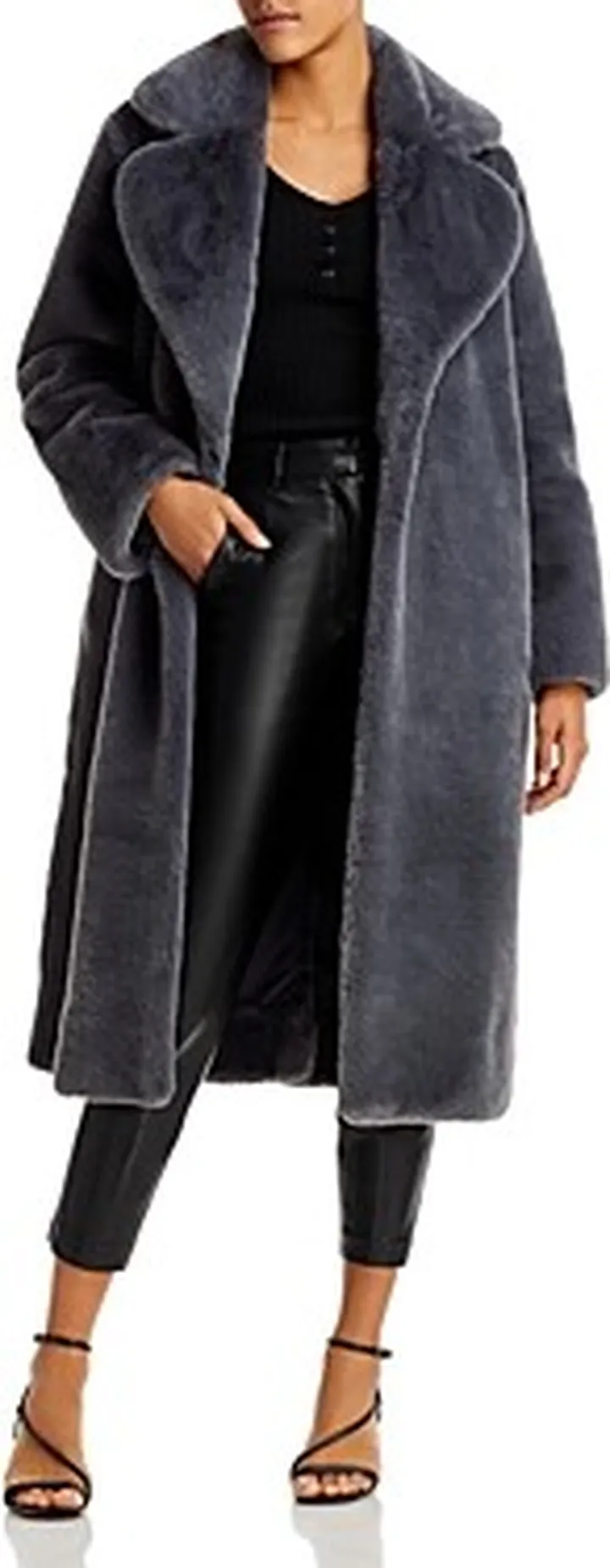 Proenza Schouler White Label Belted Faux Fur Coat