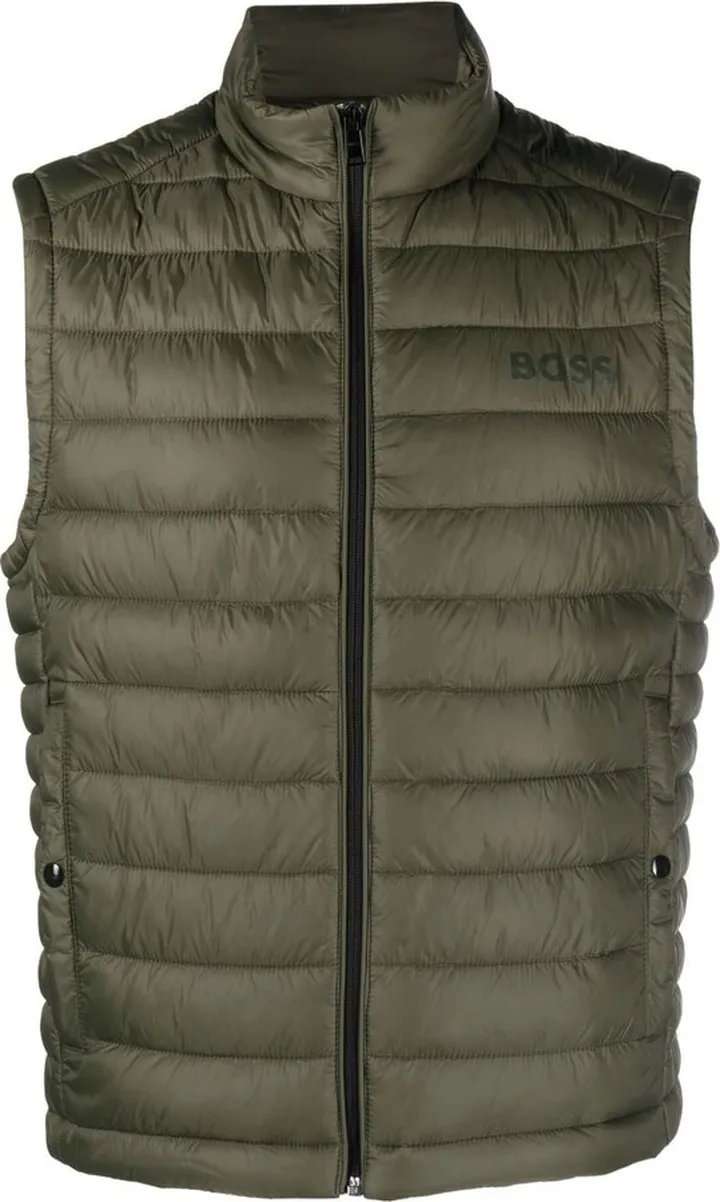 Tonal Logo-Print Quilted Gilet