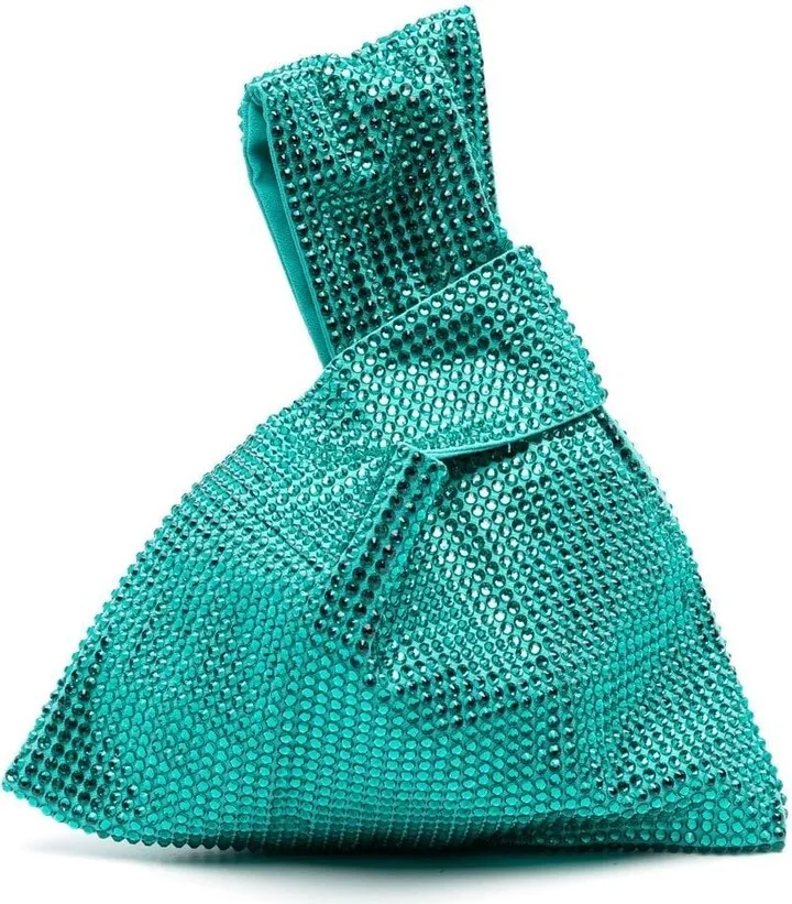 Crystal-Embellished Wrist Bag