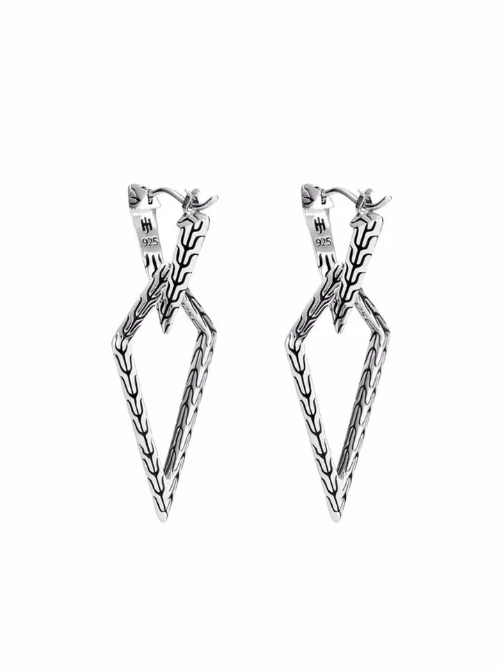 sterling silver Tiga Classic chain transformable drop earrings