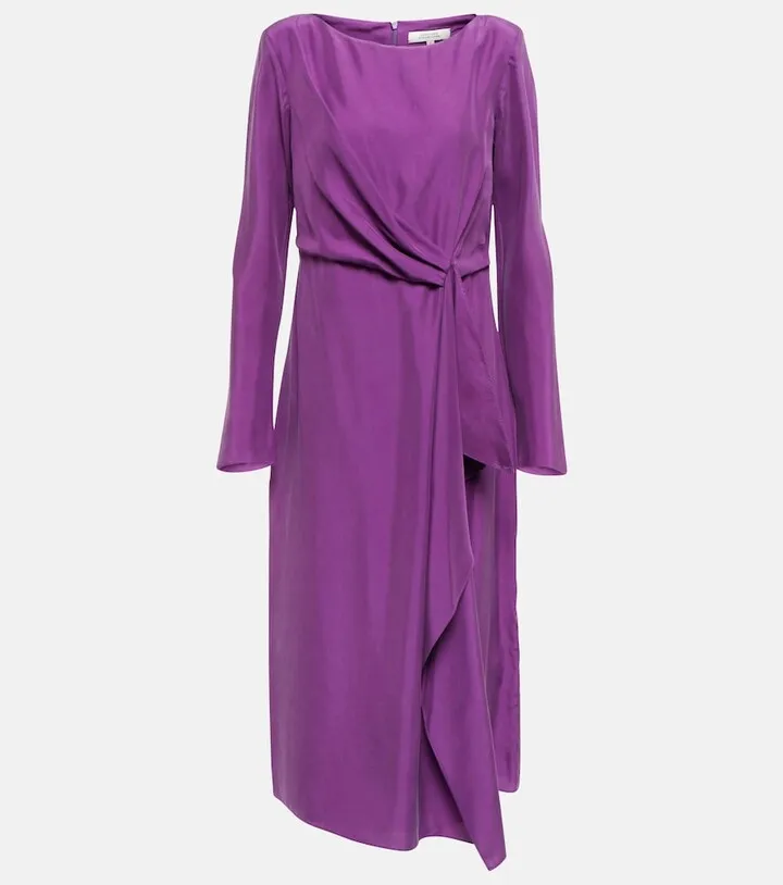 Draped Ease silk midi dress