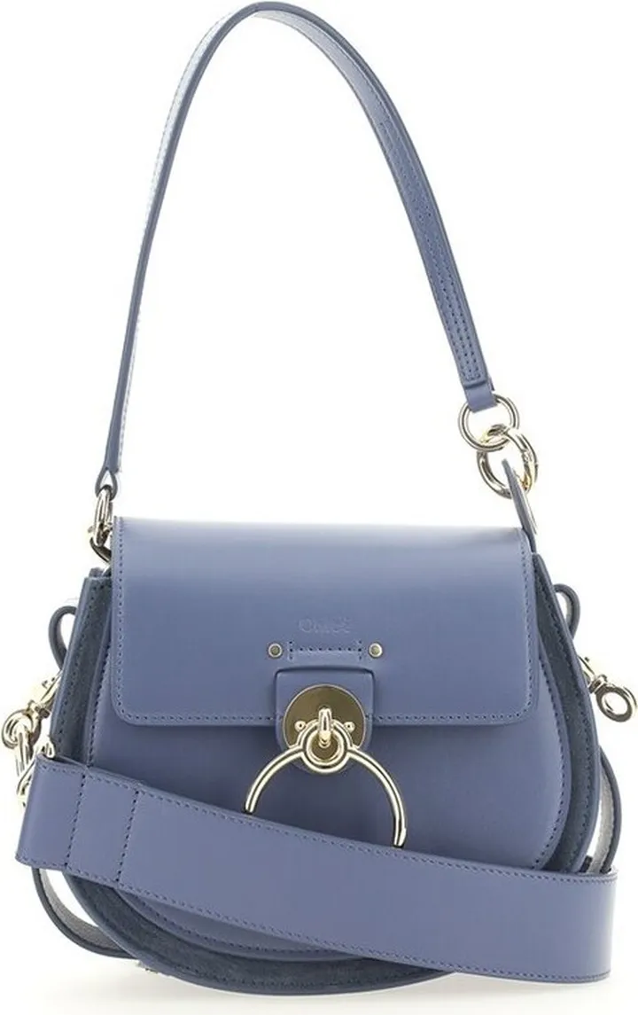 Chloé Tess Logo Embossed Ring Embellished Shoulder Bag