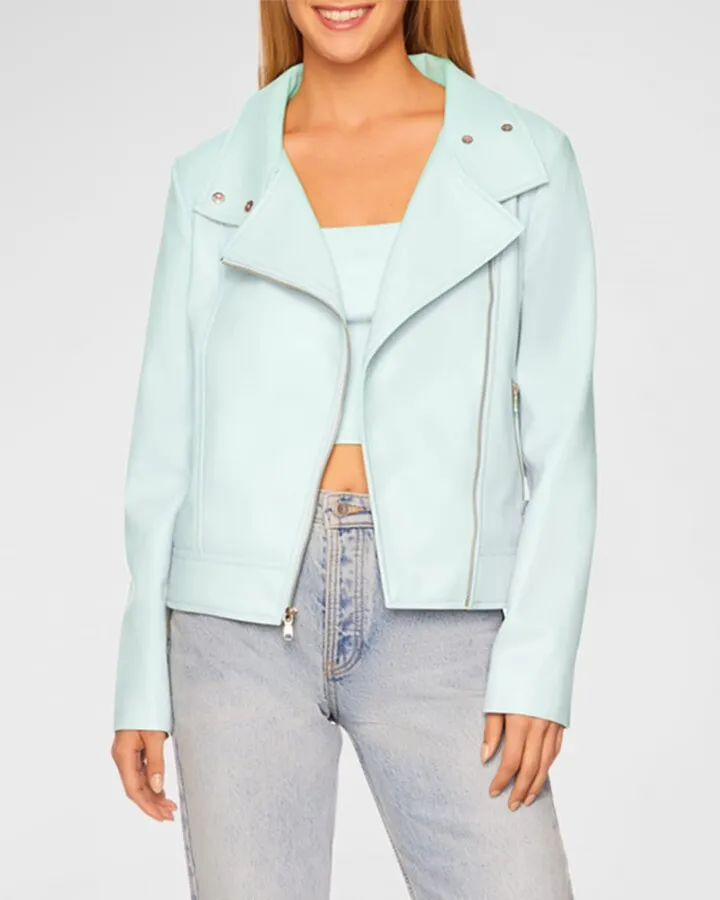 Faux-Leather Moto Jacket