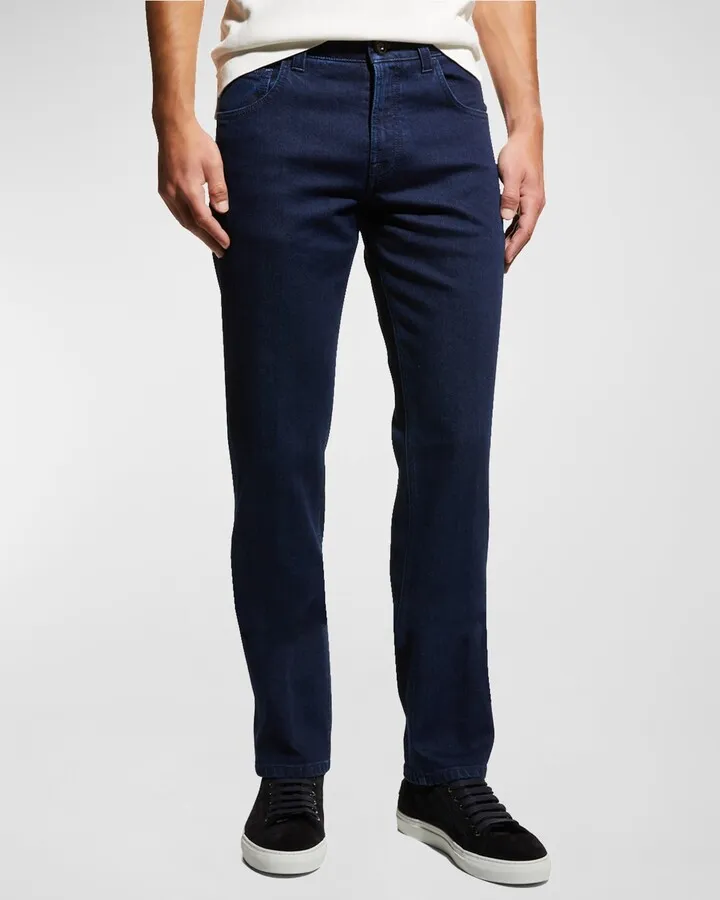 Men's 5-Pocket Dark Denim Jeans