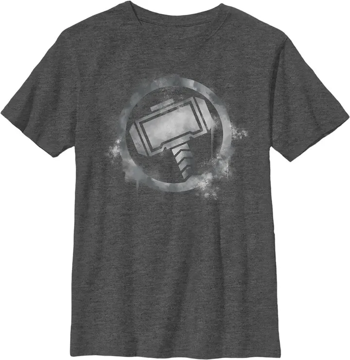 Boy's Marvel Avengers: Endgame Smudged Thor T-Shirt - Charcoal Heather - Small