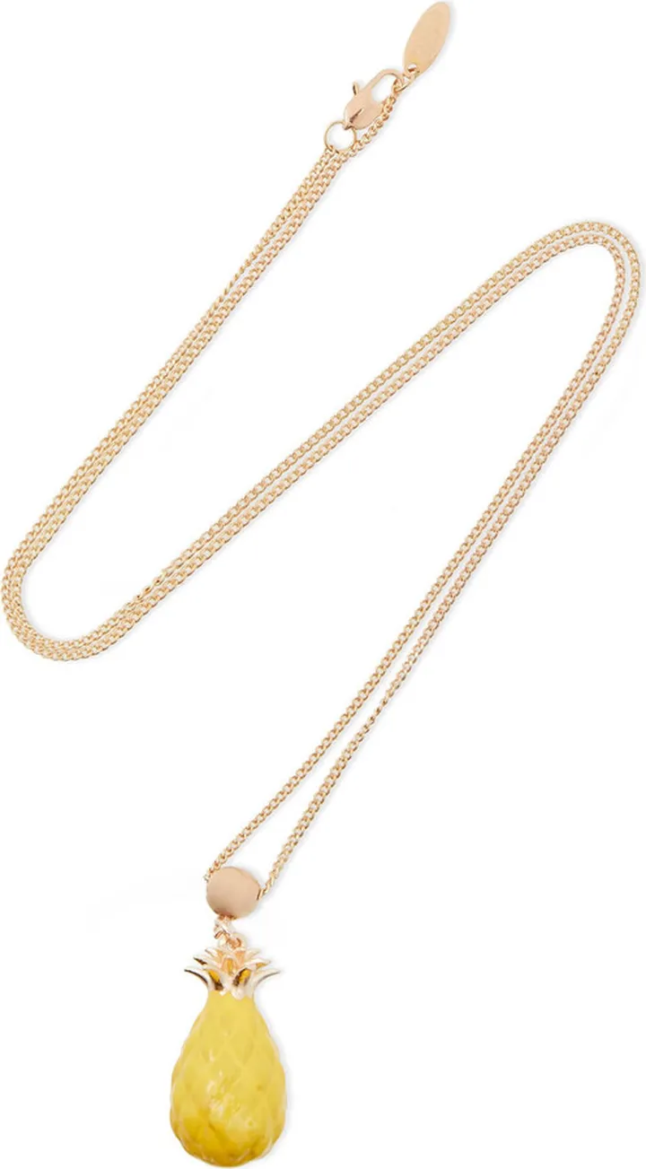 Gold-tone enamel necklace