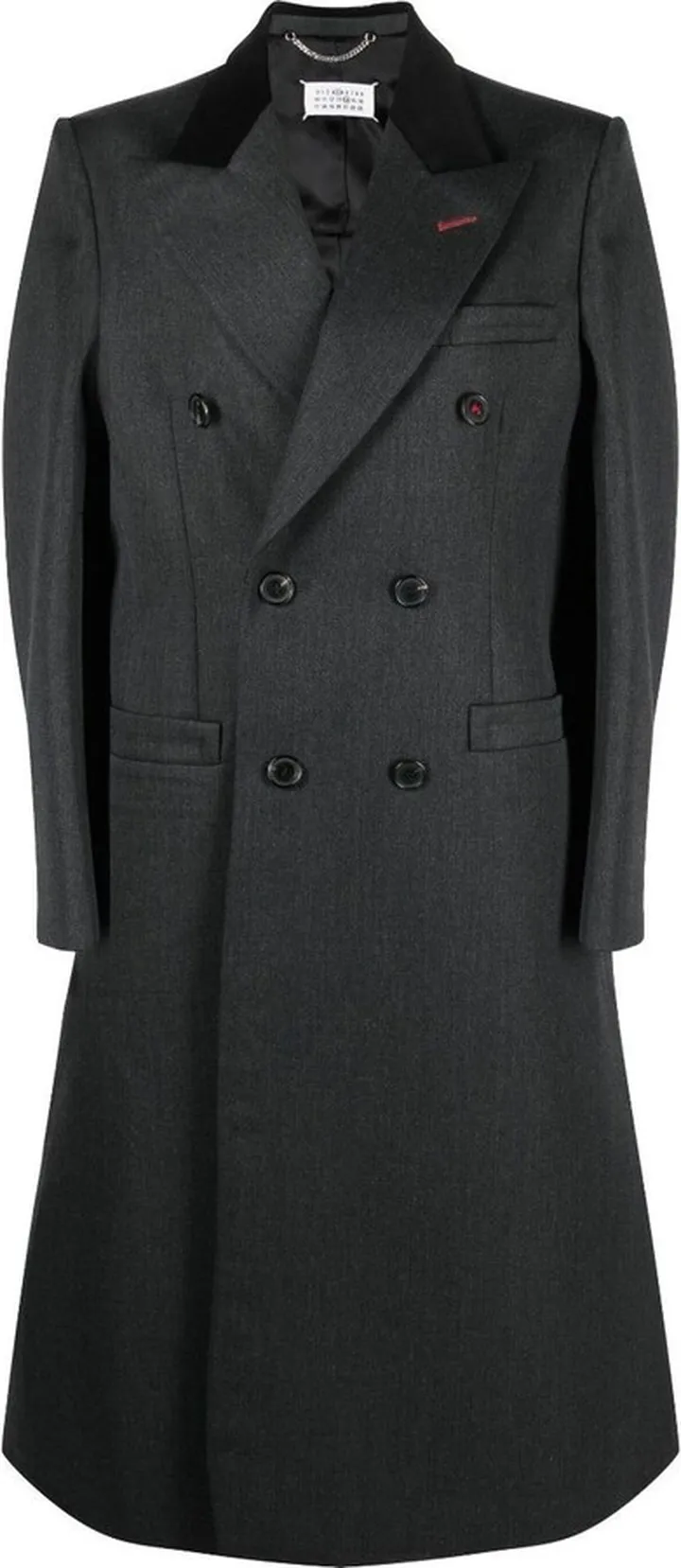 Grey Double-Breasted Wool Coat