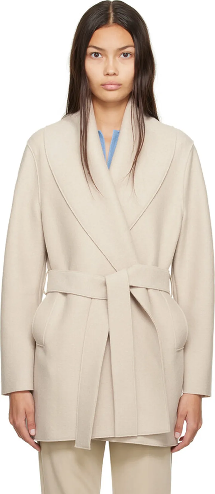 Harris Wharf London Beige Volcano Coat