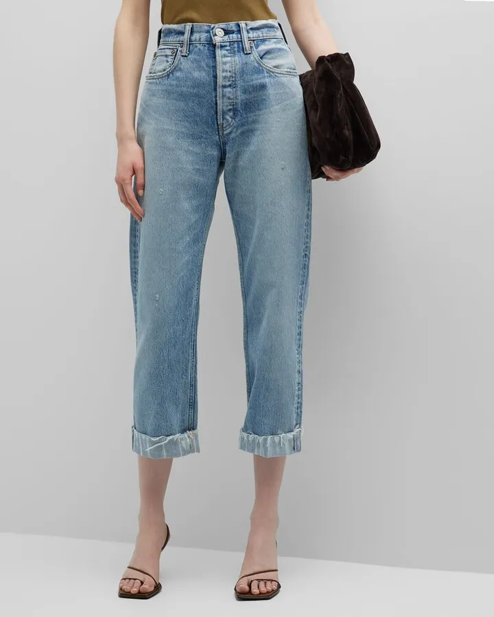Batavia Wide Straight Cropped Jeans