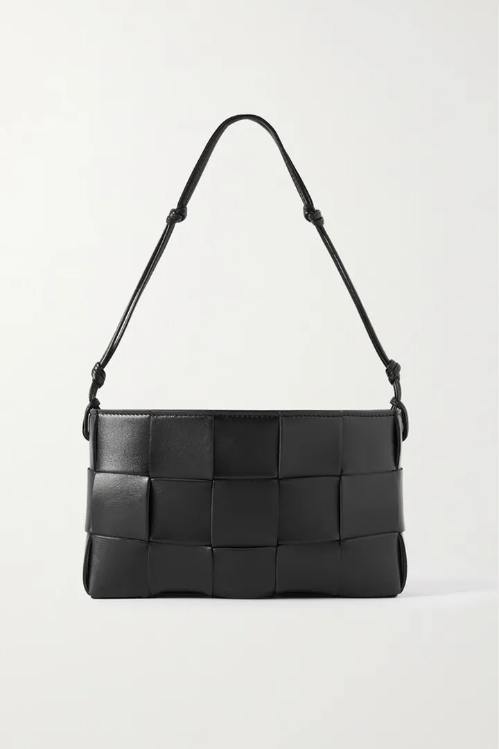 Bottega Veneta - Intrecciato Leather Shoulder Bag - Black