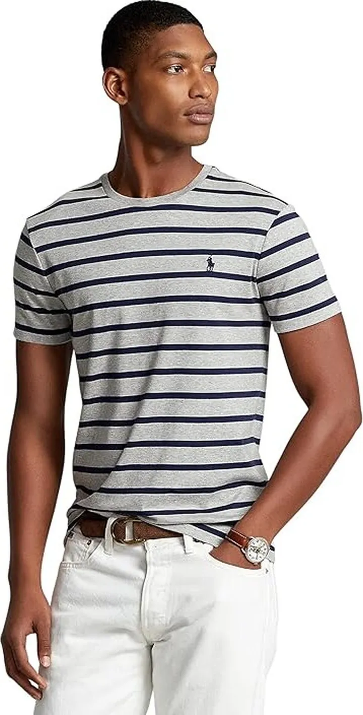 Polo Ralph Lauren Classic Fit Soft Cotton Crew Neck T-Shirt (Grey) Men's Clothing