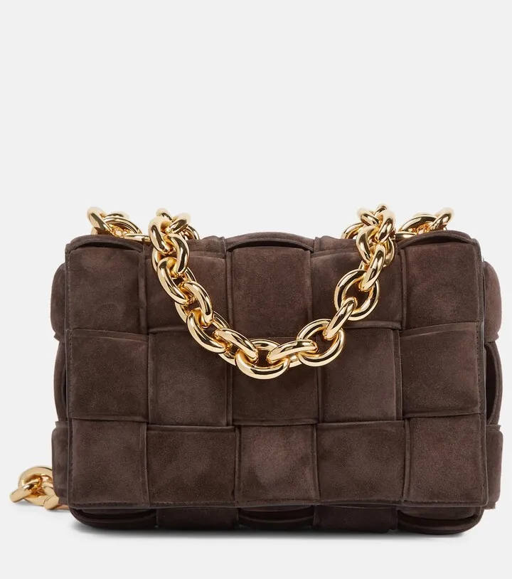 Chain Cassette suede shoulder bag