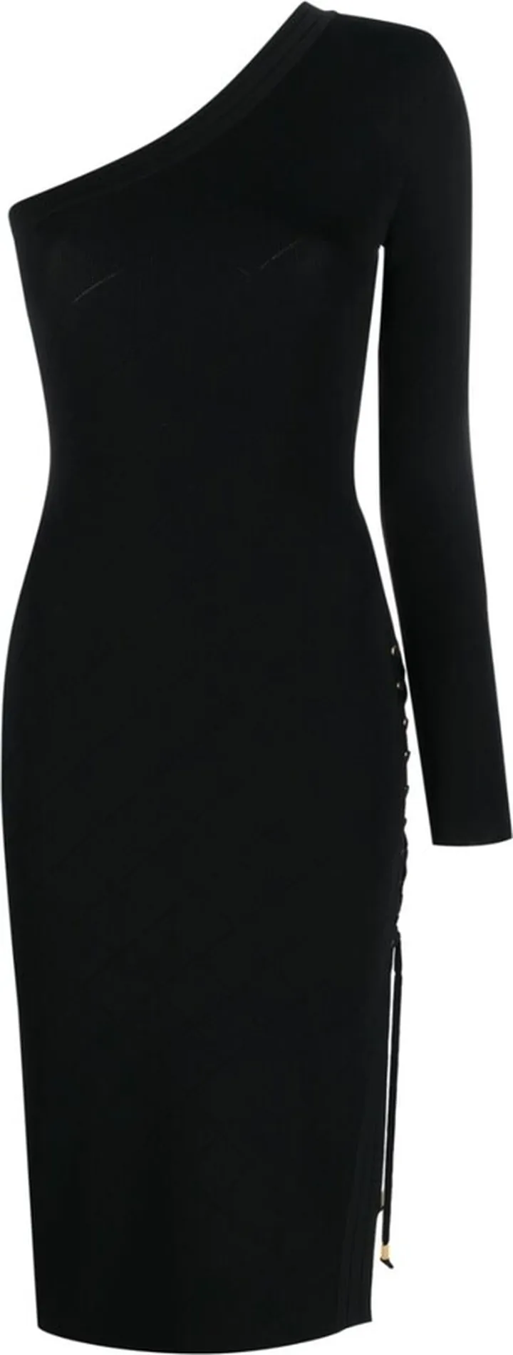 One-Shoulder Lace-Up Dress
