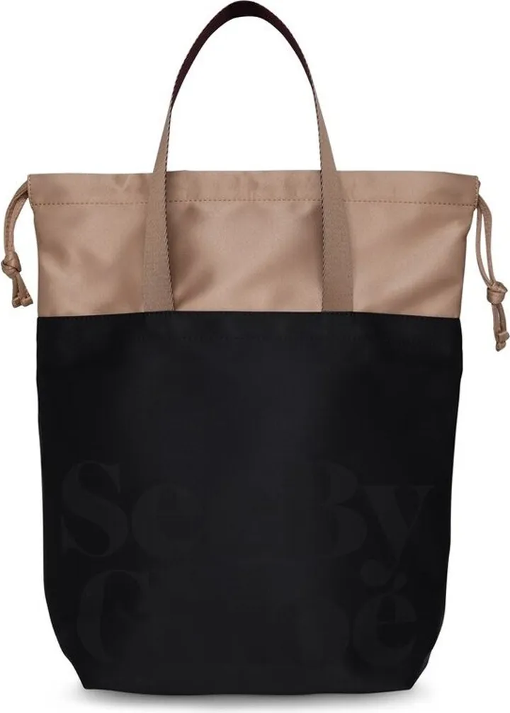 See By Chloé Logo Printed Panelled Tote Bag