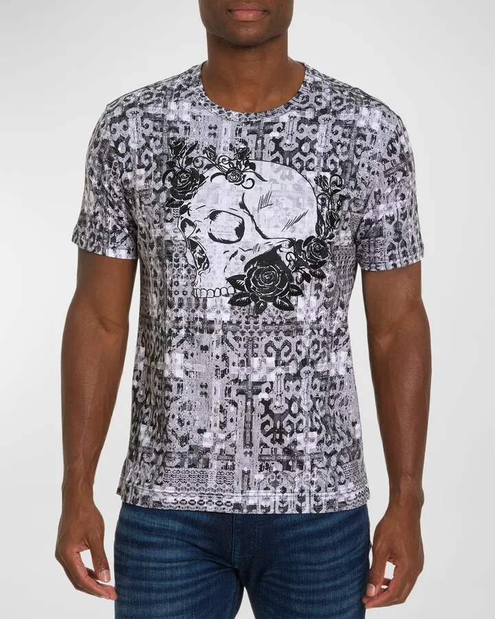 Men's Tapestry Skull Graphic T-Shirt