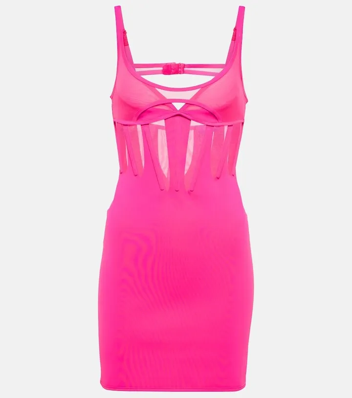 Paneled bustier minidress
