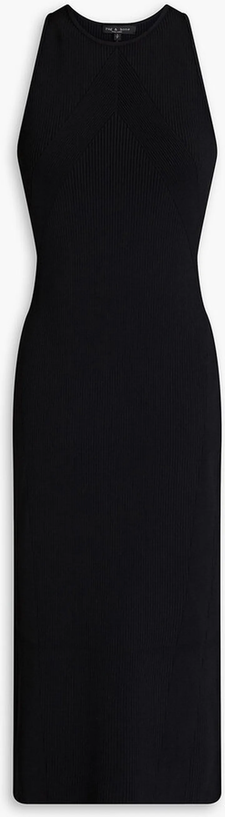 Asher ribbed-knit midi dress
