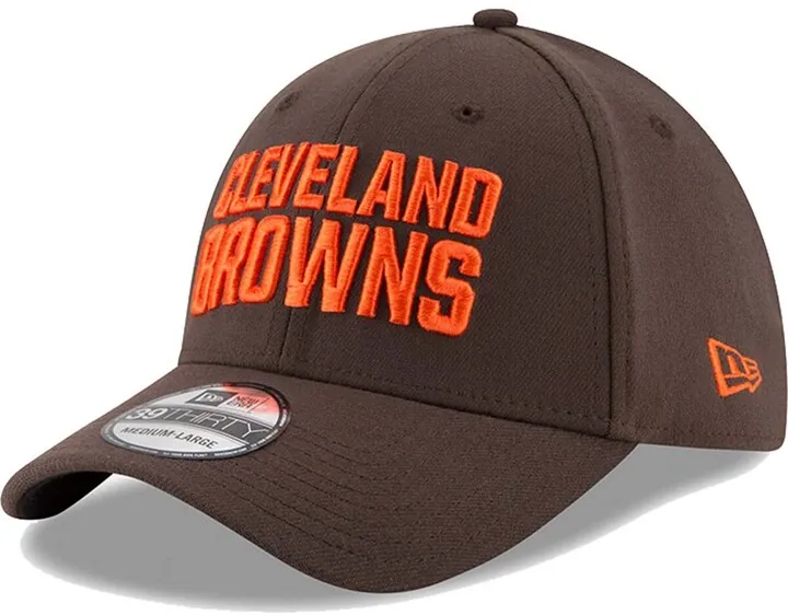 New Era Men's Brown Cleveland Browns Team Classic 39THIRTY Flex Hat