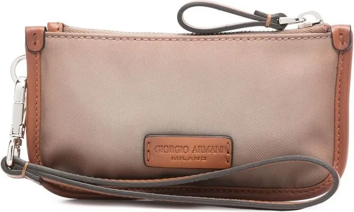 Logo-Patch Wristlet Pouch
