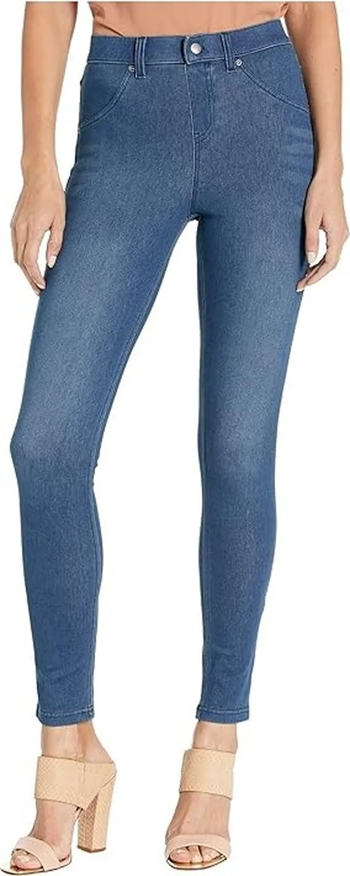 HUE High-Waist Ultra Soft Denim Leggings (Steely Blue Wash) Women's Jeans