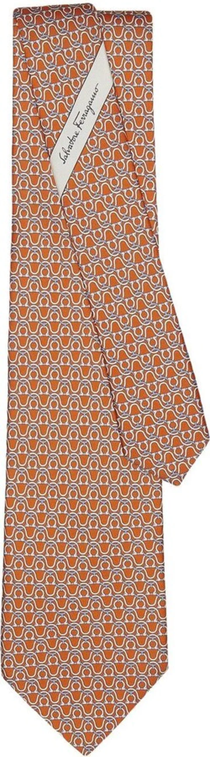 Gancini-print silk tie