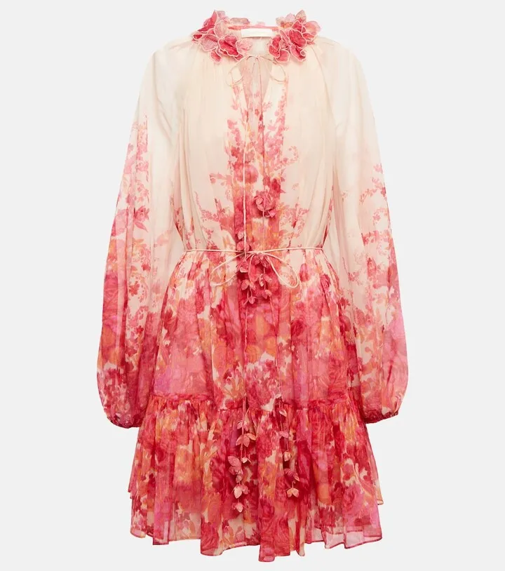 High Tide Lantern floral voile minidress