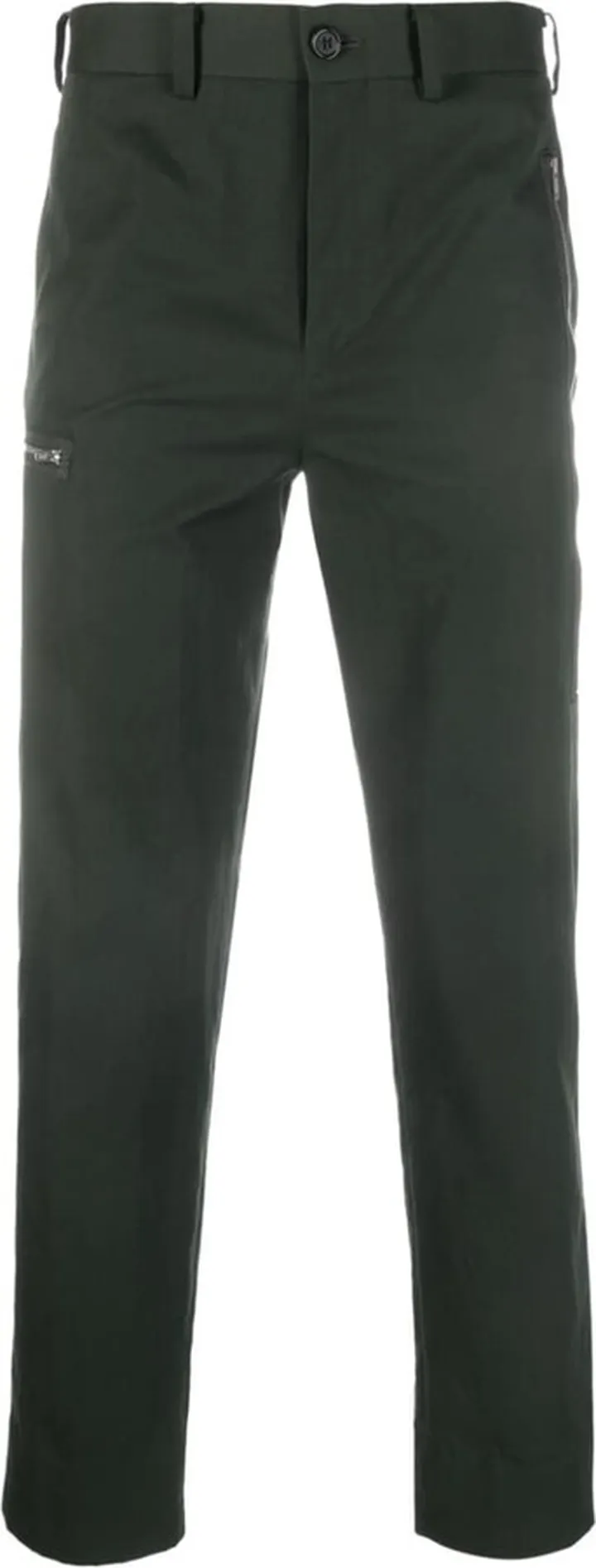 Zip-Detail Straight Trousers