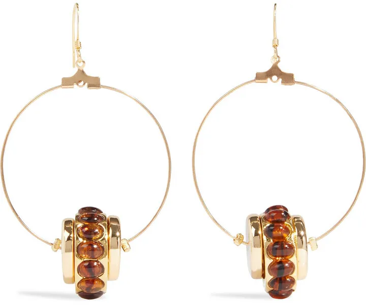 Gold-tone stone earrings