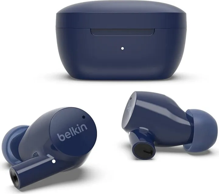 Belkin SoundForm Rise True Wireless Earbuds Bluetooth 5.2 Earphones Wireless Charging IPX5 Sweat and Water Resistant with Deep Bass AUC004btBL (Blue)
