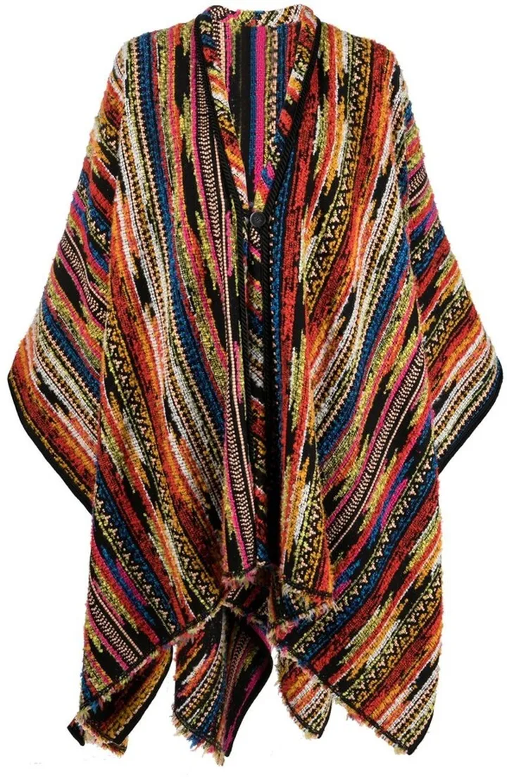 Bouclé-Knit Cape