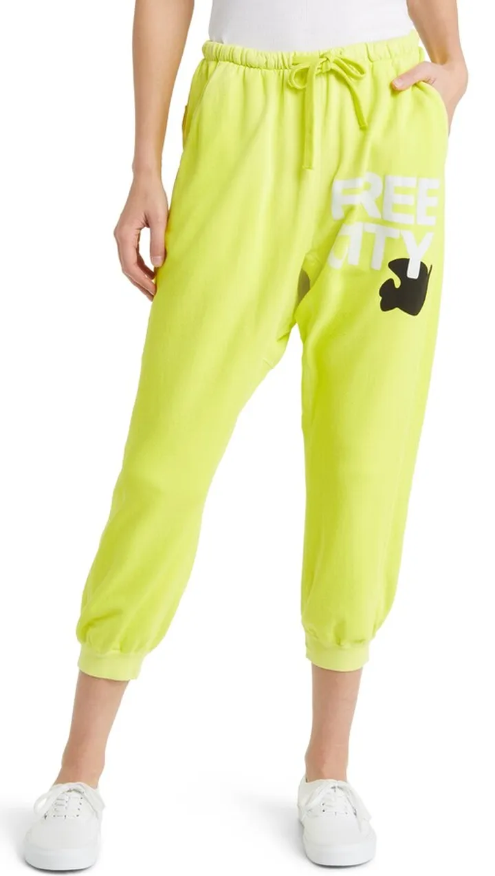 Large Sunfades Pocket Crop Graphic Joggers