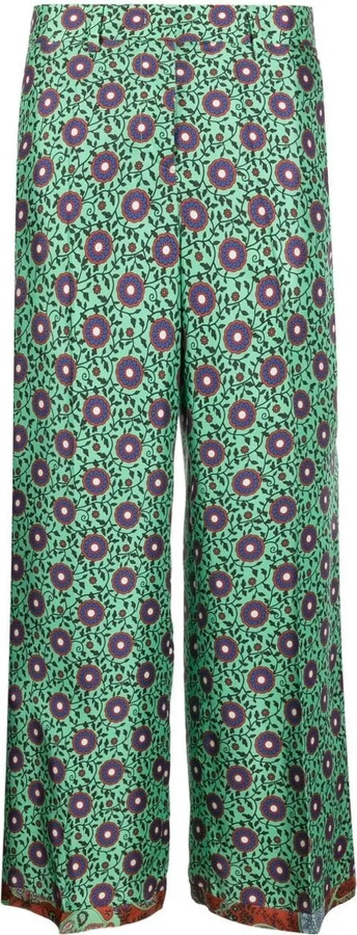 Floral-Print Cropped Trousers