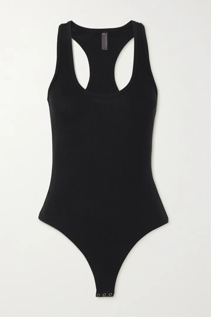 Commando - Luxury Ribbed Stretch Cotton And Modal-blend Bodysuit - Black