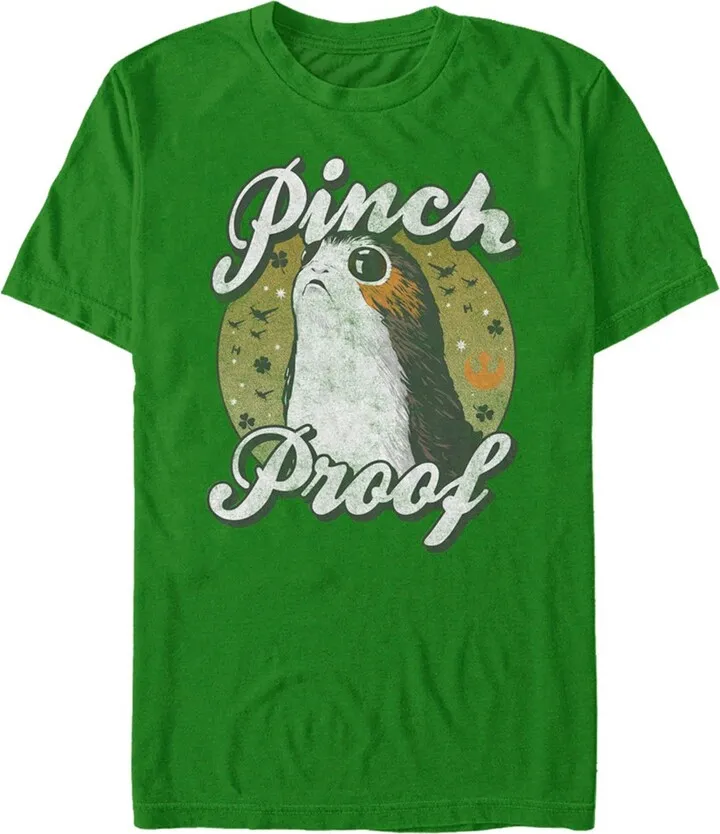 Men's Star Wars The Last Jedi Porg St. Patrick's Day Pinch Proof T-Shirt - Kelly Green - 3X Large