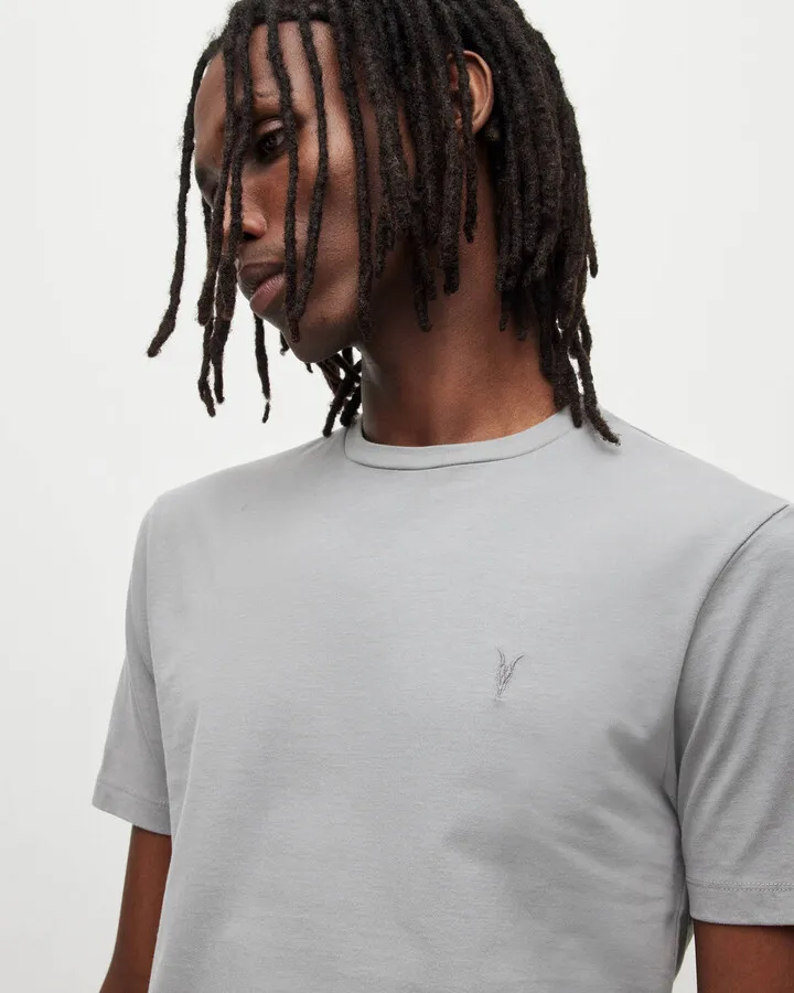 Brace Crew Brushed Cotton T-Shirt - Tin Grey