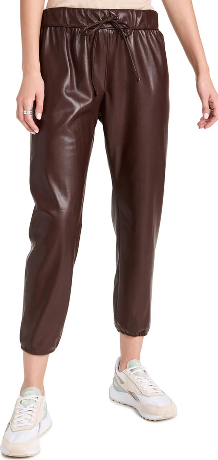 Enza Costa Vegan Leather Joggers