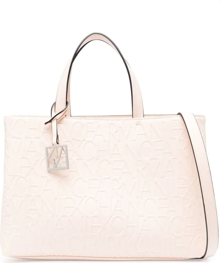 Embossed-Logo Faux-Leather Tote